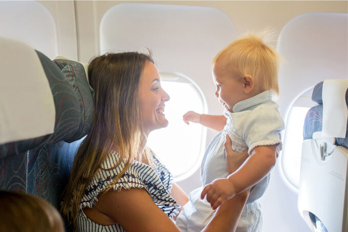 Mom flying with a baby